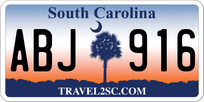 SC license plate ABJ916