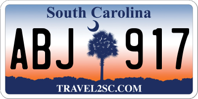 SC license plate ABJ917