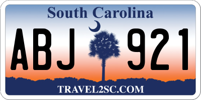 SC license plate ABJ921