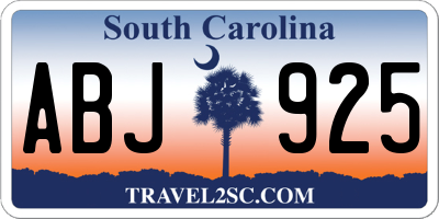 SC license plate ABJ925