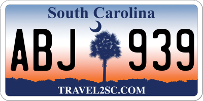 SC license plate ABJ939