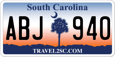 SC license plate ABJ940