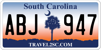 SC license plate ABJ947