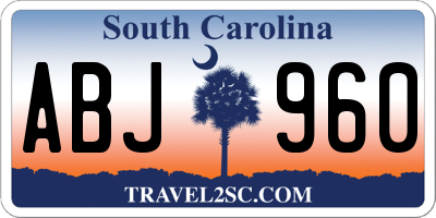 SC license plate ABJ960
