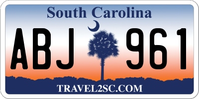 SC license plate ABJ961