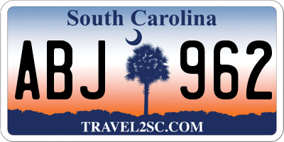 SC license plate ABJ962