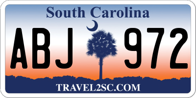 SC license plate ABJ972