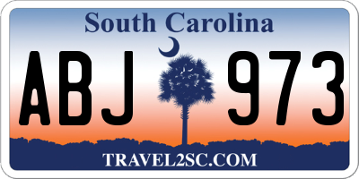 SC license plate ABJ973