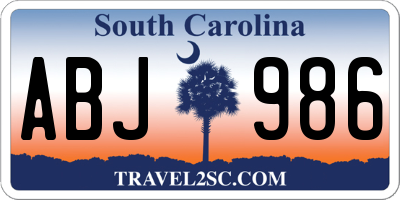 SC license plate ABJ986