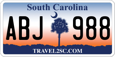 SC license plate ABJ988