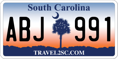 SC license plate ABJ991