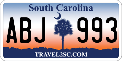 SC license plate ABJ993