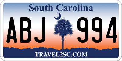 SC license plate ABJ994