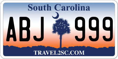 SC license plate ABJ999