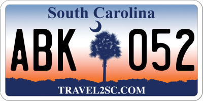 SC license plate ABK052