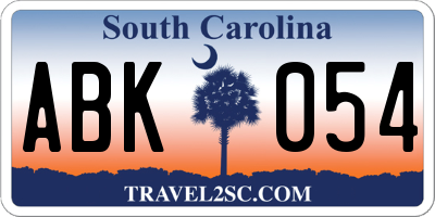 SC license plate ABK054