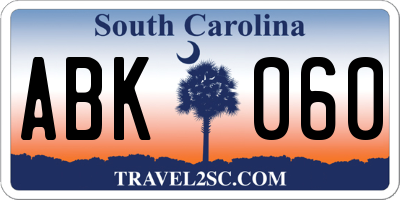 SC license plate ABK060