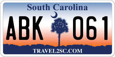 SC license plate ABK061