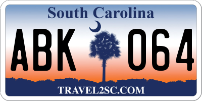 SC license plate ABK064