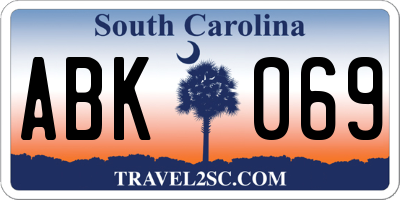 SC license plate ABK069