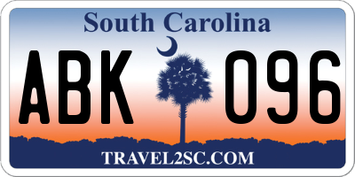 SC license plate ABK096