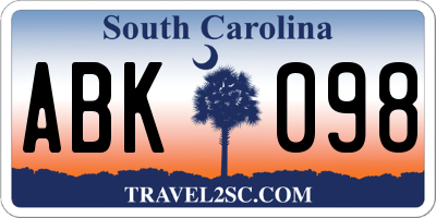 SC license plate ABK098