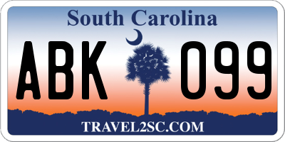 SC license plate ABK099