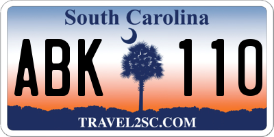 SC license plate ABK110