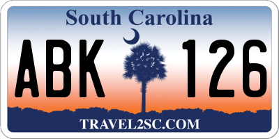 SC license plate ABK126