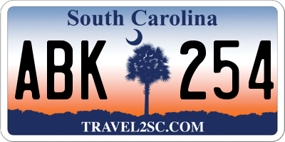 SC license plate ABK254