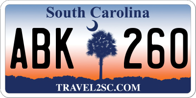 SC license plate ABK260