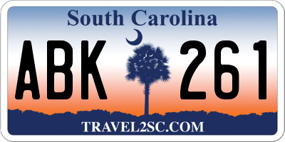 SC license plate ABK261