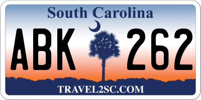 SC license plate ABK262