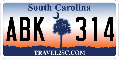 SC license plate ABK314