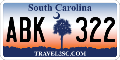 SC license plate ABK322