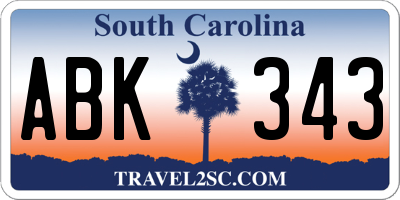 SC license plate ABK343
