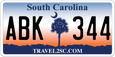SC license plate ABK344