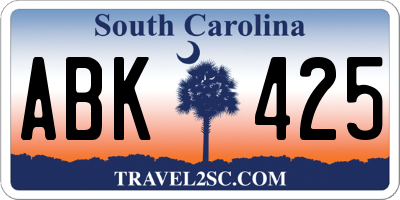 SC license plate ABK425