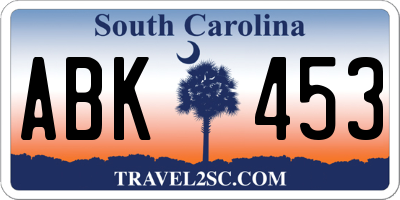 SC license plate ABK453