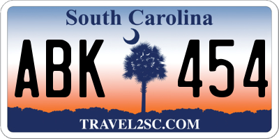 SC license plate ABK454