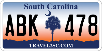 SC license plate ABK478