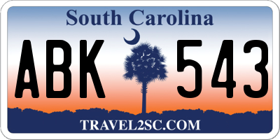 SC license plate ABK543