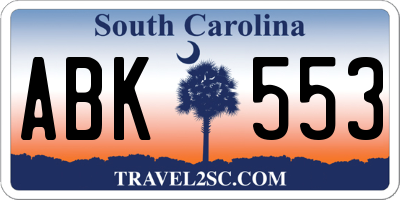 SC license plate ABK553