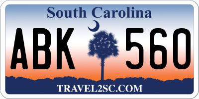 SC license plate ABK560