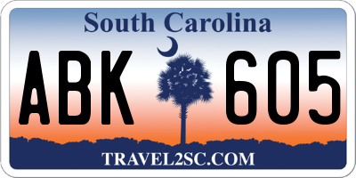 SC license plate ABK605