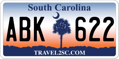SC license plate ABK622