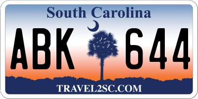 SC license plate ABK644