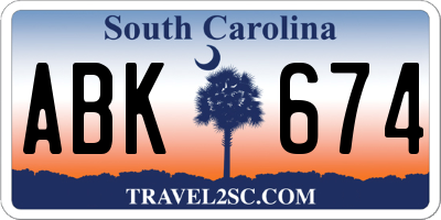 SC license plate ABK674