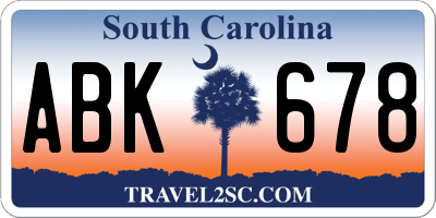 SC license plate ABK678