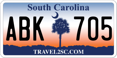 SC license plate ABK705